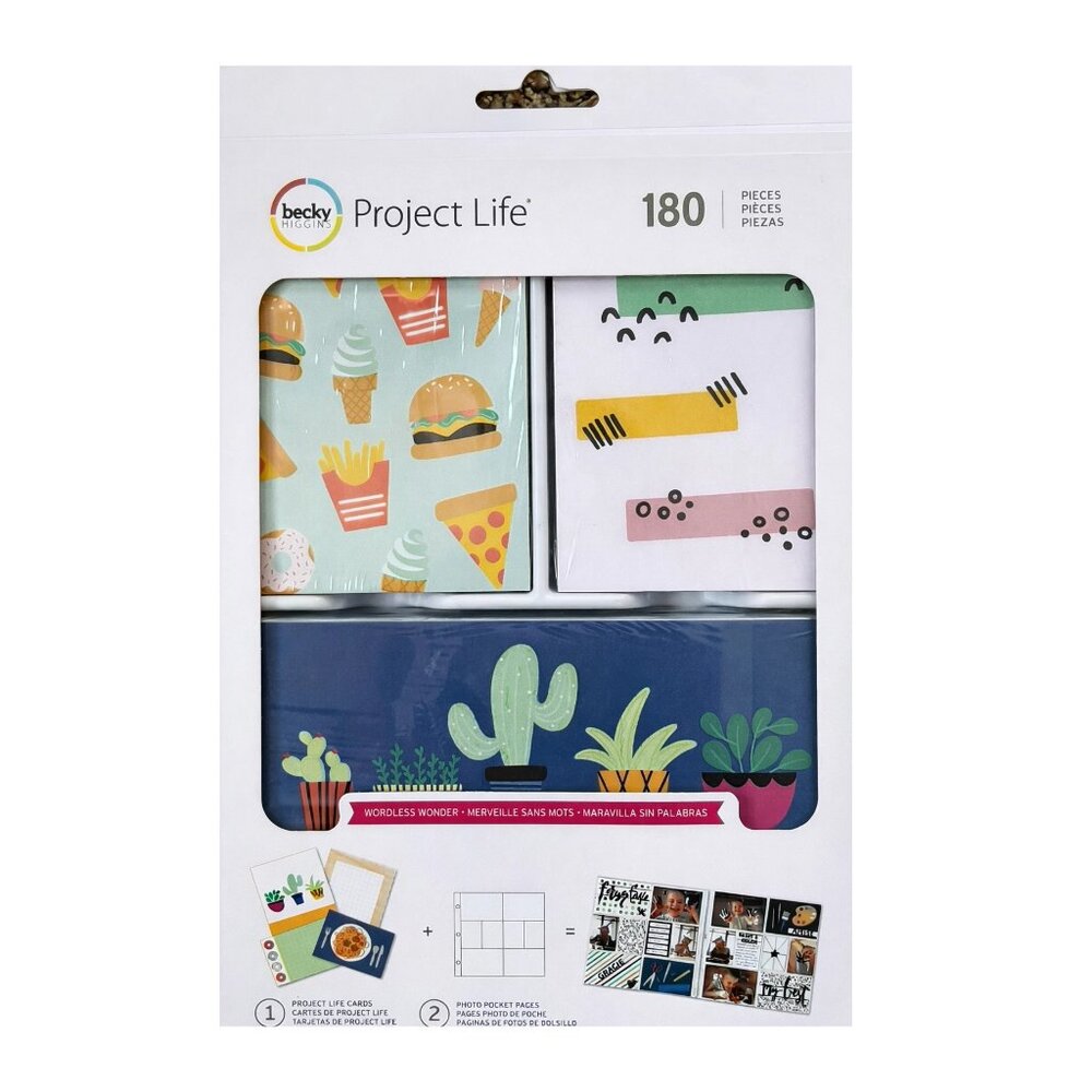 PROJECT LIFE Becky Higgins 180 Piece Wordless Wonder Scrapbooking Cards